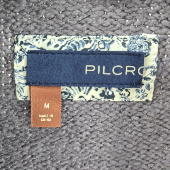 Anthropologie Pilcro Cardigan Sweater Lavender Cotton Crop - Picture 3 of 11